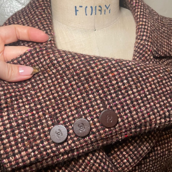 Chanel suit set fall 2001 , cropped jacked high waist shirt size 34 tweed - Picture 14 of 17